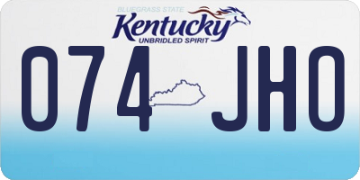 KY license plate 074JHO