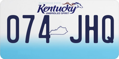 KY license plate 074JHQ