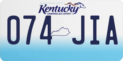 KY license plate 074JIA