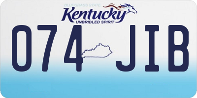 KY license plate 074JIB