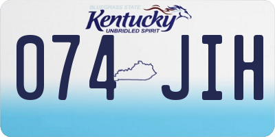 KY license plate 074JIH