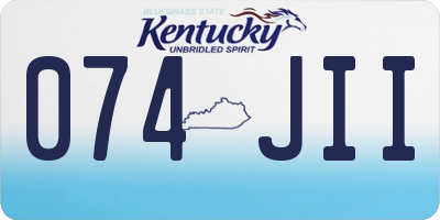KY license plate 074JII