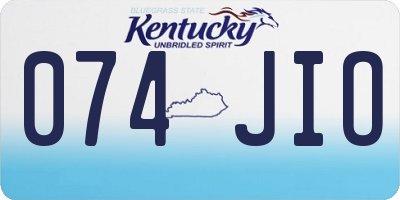 KY license plate 074JIO