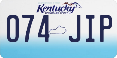 KY license plate 074JIP