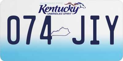 KY license plate 074JIY