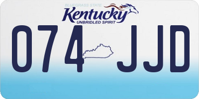 KY license plate 074JJD
