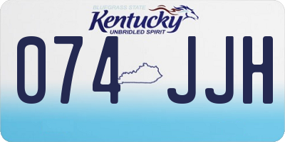 KY license plate 074JJH