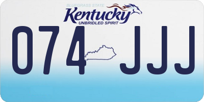 KY license plate 074JJJ