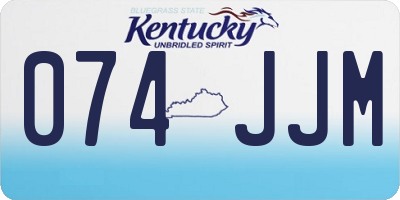 KY license plate 074JJM