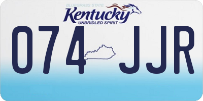 KY license plate 074JJR