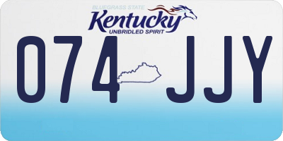 KY license plate 074JJY