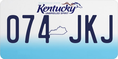 KY license plate 074JKJ