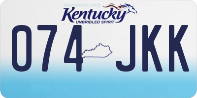 KY license plate 074JKK