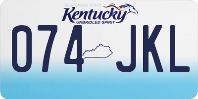 KY license plate 074JKL