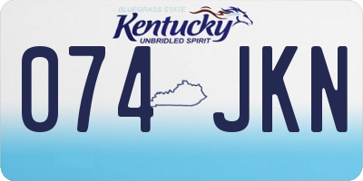 KY license plate 074JKN