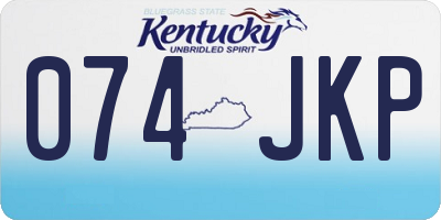 KY license plate 074JKP