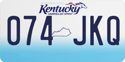 KY license plate 074JKQ