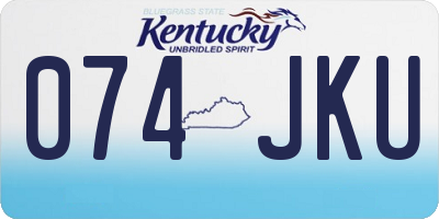 KY license plate 074JKU