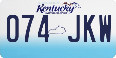 KY license plate 074JKW