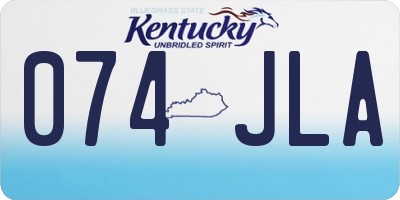 KY license plate 074JLA