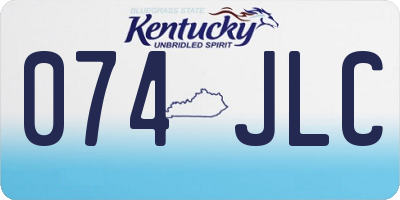 KY license plate 074JLC