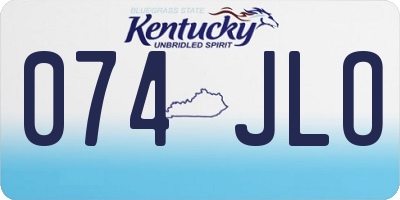 KY license plate 074JLO