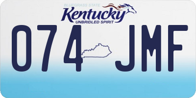 KY license plate 074JMF