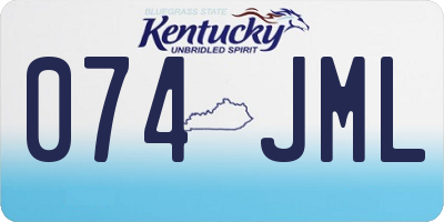 KY license plate 074JML