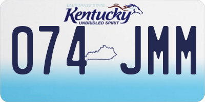 KY license plate 074JMM