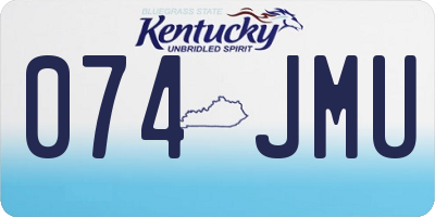 KY license plate 074JMU