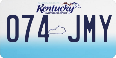 KY license plate 074JMY