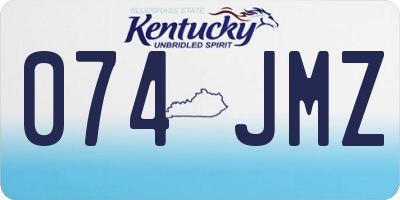 KY license plate 074JMZ