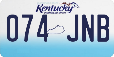 KY license plate 074JNB