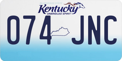KY license plate 074JNC
