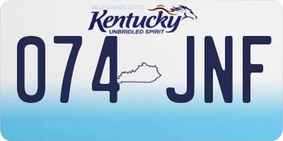KY license plate 074JNF
