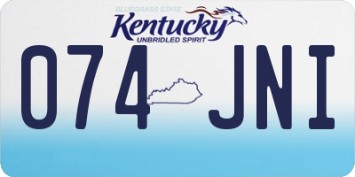 KY license plate 074JNI