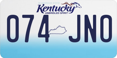 KY license plate 074JNO