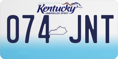 KY license plate 074JNT