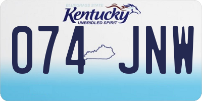 KY license plate 074JNW