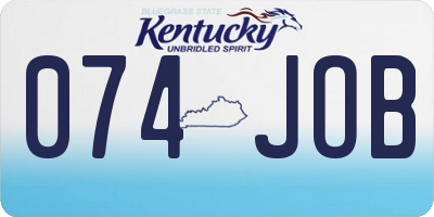 KY license plate 074JOB