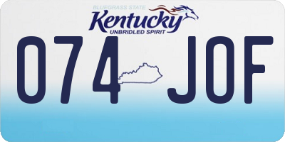 KY license plate 074JOF