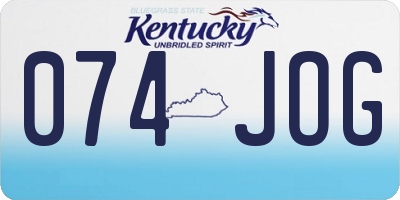 KY license plate 074JOG