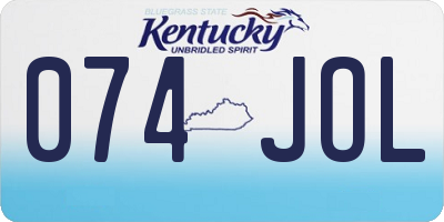 KY license plate 074JOL