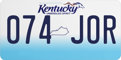 KY license plate 074JOR