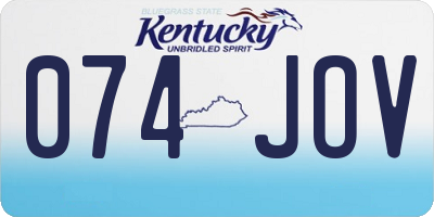 KY license plate 074JOV