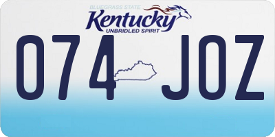 KY license plate 074JOZ