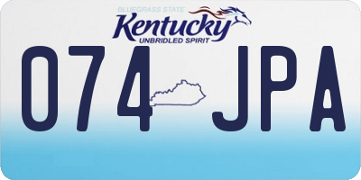 KY license plate 074JPA