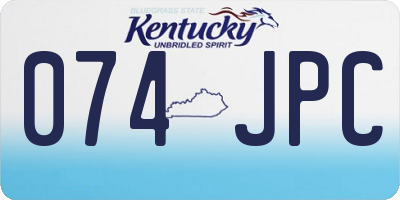 KY license plate 074JPC