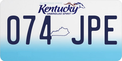 KY license plate 074JPE