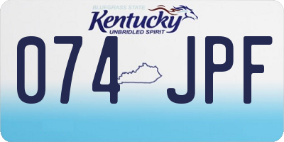 KY license plate 074JPF